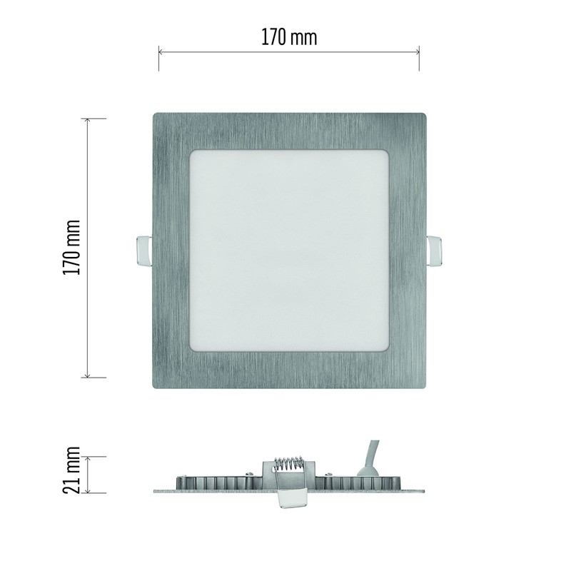 EMOS LED Panel 12.5 W Square 1050 lm Recessed Ceiling