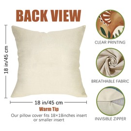 Fahrendom Boho Dinosaur Rawr Decorative Throw Pillow Covers 18 x 18 Set of 4, Bohemian Dino Stay Curious Porch Patio Outdoor Pillowcase, Sun Rainbow Plant Sofa Couch Cushion Case Home Decor