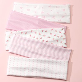 Tiefebene 5 Pack Floral Headband for Women - Non Slip Elastic Floral Hairbands, Stocking Stuffers Soft Fabric Hair Bands for Yoga Workouts, Breathable Head Bands for Hairstyles & Outfits