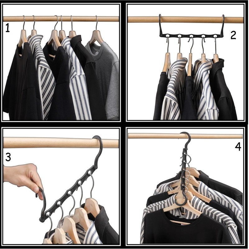 Multi Hangers Space Saving for Clothes, Sturdy Stackable Hangers with