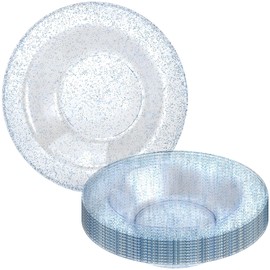 Lillian Collection Glitter Blue Premium Round Dessert Bowls - 5 oz. (Pack of 10) - Perfect for Weddings, Parties & Events