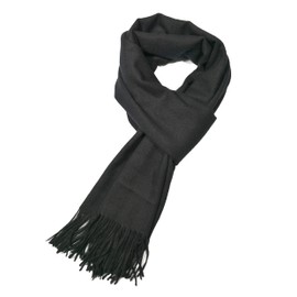 Shanlin Large Size Unisex Imitation Cashmere Winter Scarves for Men and Women (Black)