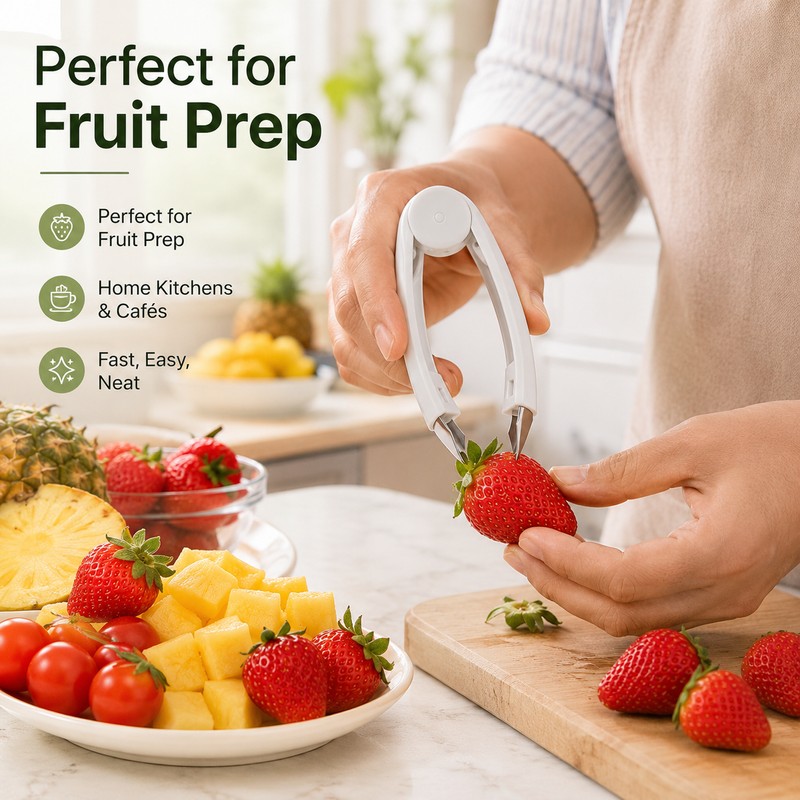 Fruit Huller Tweezers for Pineapple & Strawberries – Stainless Steel