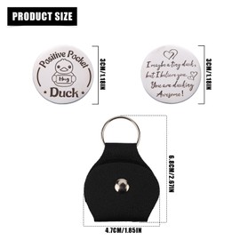 BOXOB Pocket Hug Token with Leather Keychain, Little Pocket Hug Keychain Pocket Hug Coin Inspirational Hug Gift for Girlfriend Boyfriend Lover Women Men Friends(Positive)