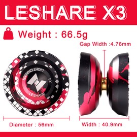 JOLESHARE Unresponsive Yoyo Professional [Responsive Bearing Included Auto Return] with Ball Bearing Mosaic Extraordinary Yo-Yos Ball Sleeper Yoyos, (Red Black)