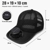 Solar & USB Rechargeable Fan Baseball Cap, 3-Speed Mesh Cooling