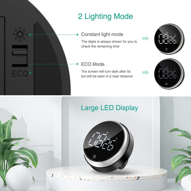 ORIA Home Kitchen Timer, 3 Inch Large LED Digital Timer,