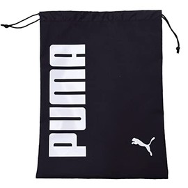 Puma J20041 Drawstring Bag, Logo Pattern, Club Activities, Pool Bag, Training Bag, Unisex, 13.0 x 17.7 inches (33 x 45 cm), 10-Black, 10-black