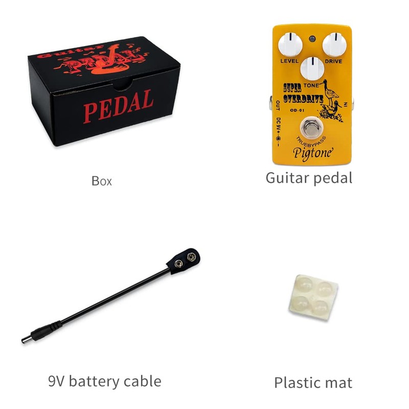 Pigtone PP-21 Super Overdrive Pedal de efectos de guitarra 9V