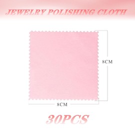 30-Pack Silver Polishing Cloth,8×8cm Silver Jewellery Cleaning Cloth,Reusable Jewellery Cleaning Cloth,Double Sided Silver Polishing Cloth Jewellery,for Jewellery,Gold,Platinum,Watch