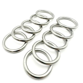 1 Inch Seamless Metal O Ring,10 Pack Stainless Steel Macrame Hoop Rings,Heavy Duty Silver Round Rings for Home Decorations and Hanging Crafts (4mm*25mm ID, 10 Pack)