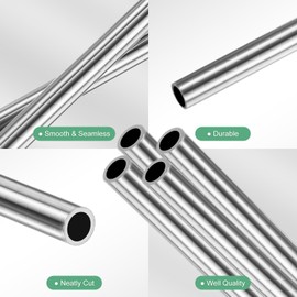 M METERXITY 4-Pack 250mm 304 Stainless Steel Tube, 3mm OD 0.4mm Wall Thickness Seamless Stainless Steel Tubing for Construction/Machining/DIY Crafting, Metal Straight Pipe [3x0.02x10IN]