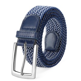 SUOSDEY Elastic Fabric Braided Belts for Men, Stretch Woven Belts for Golf Casual Jeans Shorts