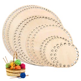 BORDEAG Pack of 10 Wooden Shelves for Crocheting, Basket Base for Crocheting, Selfmade Basket Base, Wooden Base Crochet for DIY Basket Weaving for Home Decoration, 10/15/20/25/30 cm