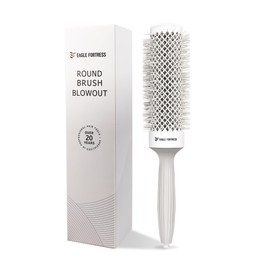 EAGLE FORTRESS Innovative Bristle Ceramic + Ionic XL Round Brush – Extra-Long Thermal Barrel – Fast-Drying Blowout Brush – XL-43