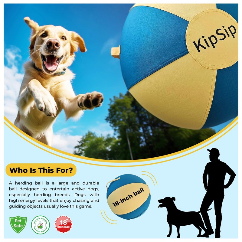 Herding Ball for Dogs – 18” Dog Training Ball with