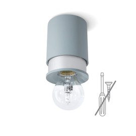 Twister Living Ceiling Light - Easy to Fix, No Screws, Just a Hook, Patent Protected, E27 - Taupe