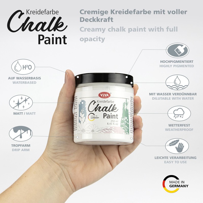 Viva Decor Chalky Opaque Paint 250ml - Powder Blue 601
