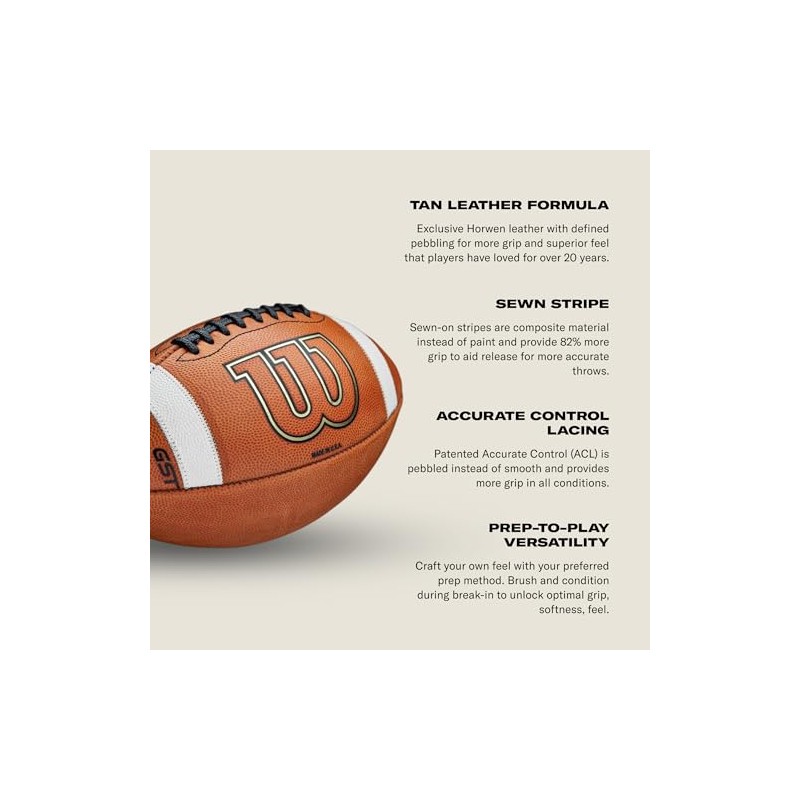 Wilson GST Leather Game Football