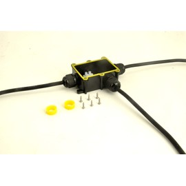 Junction Box Waterproof,Outdoor Junction Box, Waterproof Electrical Junction Box, IP68, 3 Way M20 coaxial Cable Connector Wire Range from 4 to 12mm, Black,