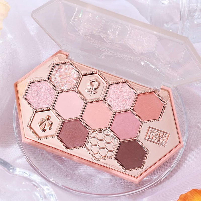 SNS Cute Honeycomb Eyeshadow 12 Colors Makeup Palette, Honey Tea