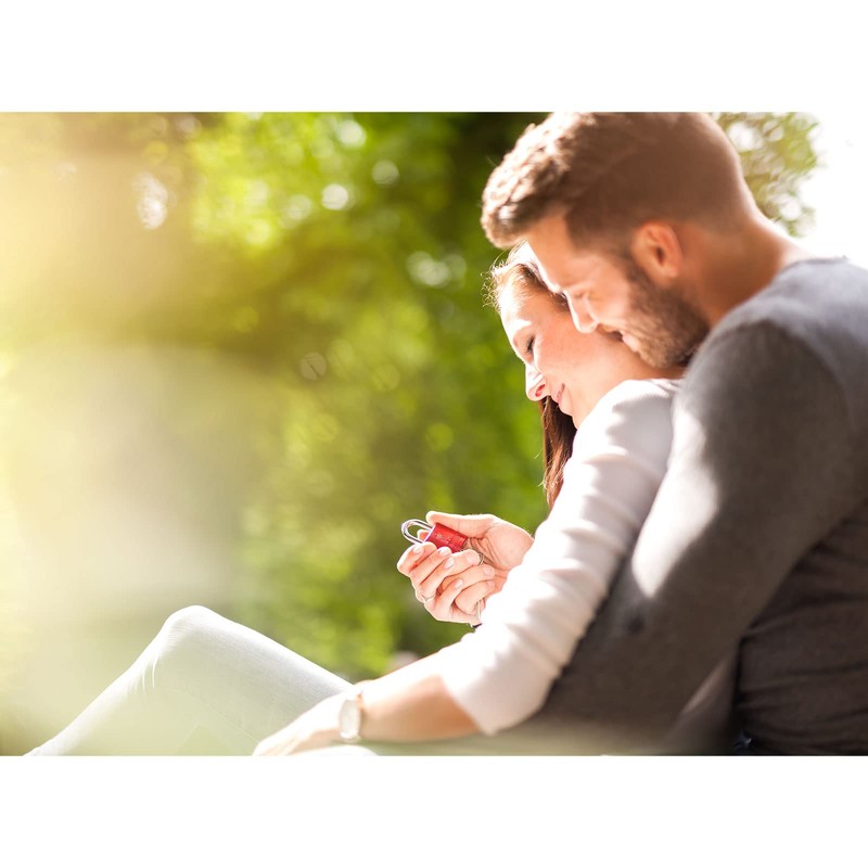 ABUS 097430 72/40 LoveLock 3 Padlock Double Hearts Slanted Red