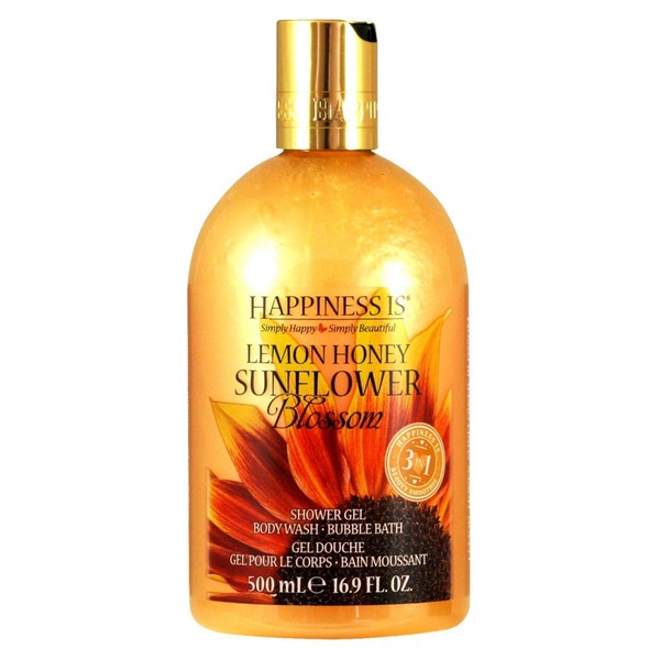 Happiness Is Lemon Honey Sunflower Blossom 3 in 1 Shower Gel 16.9oz