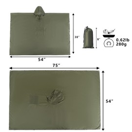 salamra Upgraded Version Hooded Rain Poncho for Adult with Pocket, Waterproof Lightweight Unisex Raincoat Jacket for Hiking Camping Emergency