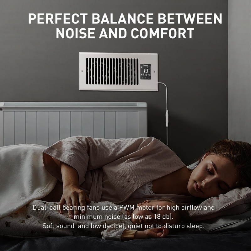 PowerScale 4" x 10" Smart Vent Air Booster Register Fan