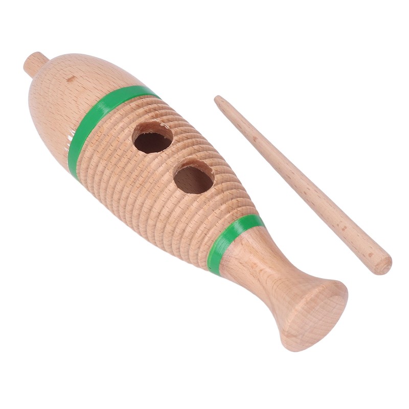 Wood Guiro Children Cute Fish Shaped Guiro Percussion Instrument Educational