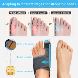 Hallux Valgus Korrektur Mit 2 Winkeleisen, Hallux Valgus Schiene Mit Zehenspreizer ein Paar(Weiß) Rutschfester Gurt Ballenzehen Zehenspreizer, Zehenspreizer Hallux Valgus für Damen und Herren