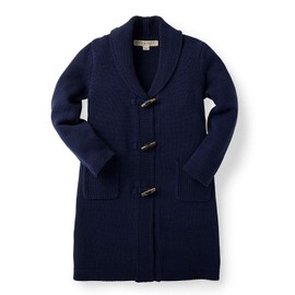 Hope & Henry Girls' Purple Cardigan with Shawl Collar