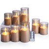 FPOO Set of 8 Flameless Candles with Remote, LED Fake