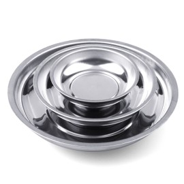 HORUSDY Magnetic Tray | 3-Piece | Round Magnetic Parts Tray | 3 Inch 4 Inch 6 Inch Magnetic Tray for Mechanic's | Stainless Steel