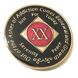 20 Year NA Black & Red Medallion -Chip, Coin, Token