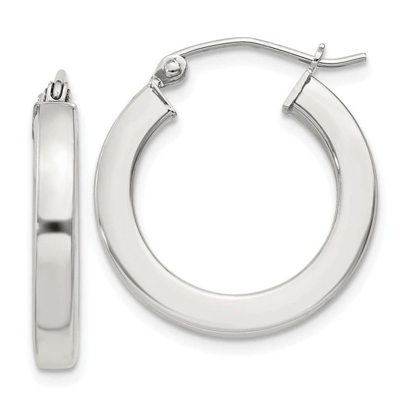 Auriga Fine Jewelry 925 Sterling Silver Square Tube Hoop Earrings