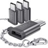 JSAUX Micro USB (Female) to USB C Adapter 4-Pack, Aluminum