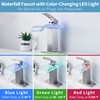 Y-Garhe LED Bathroom Faucet, Brushed Nickel Waterfall Bathroom Faucet, Newest