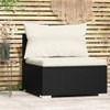 CHARMMA Patio Middle Sofa with Cushions Black Poly Rattan-3666