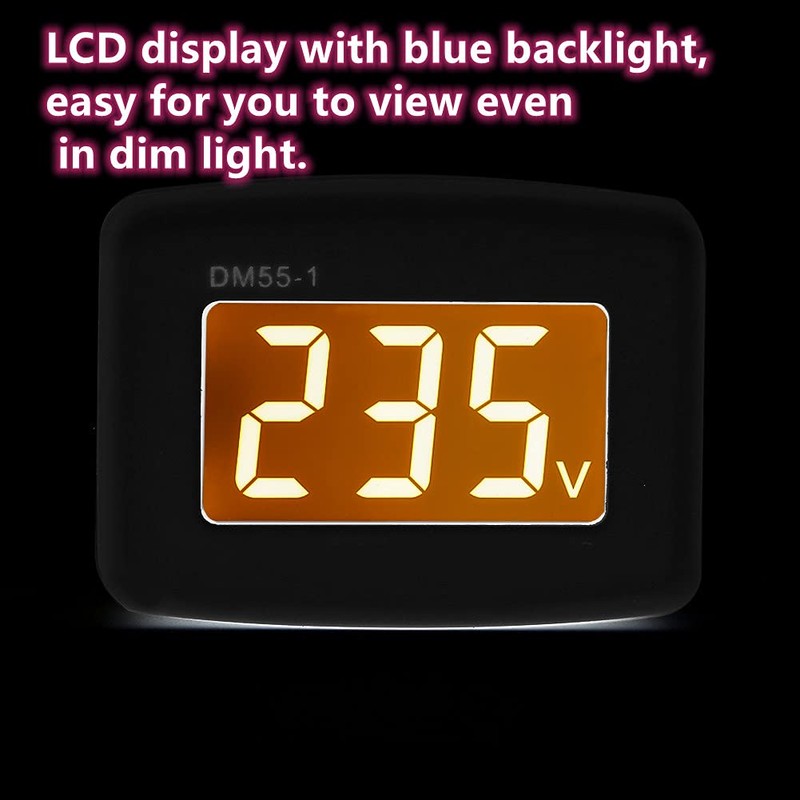 Diyeeni 1Pcs Plug-in LCD Digital AC 80-300V Voltímetro DM55-1 110V/220V