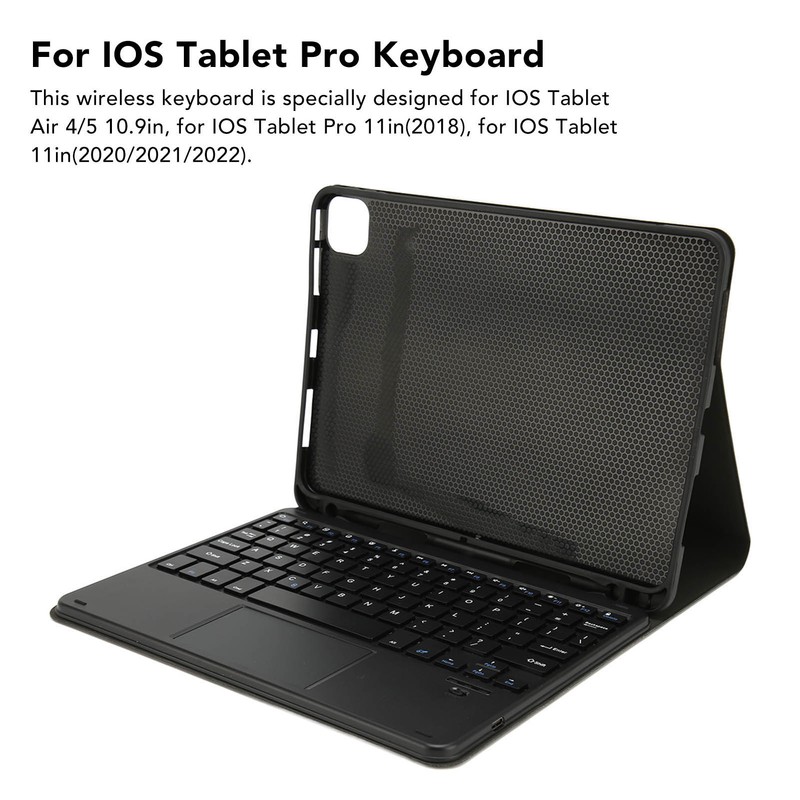 Tablet Keyboard Trackpad Magnetic Auto Sleep Kickstand Pencil Holder Wireless