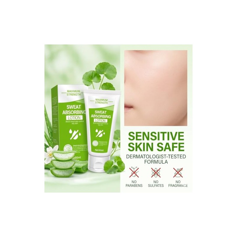 Face Antiperspirant, 2Fl.Oz Long-Lasting Sweat Absorbing Lotion