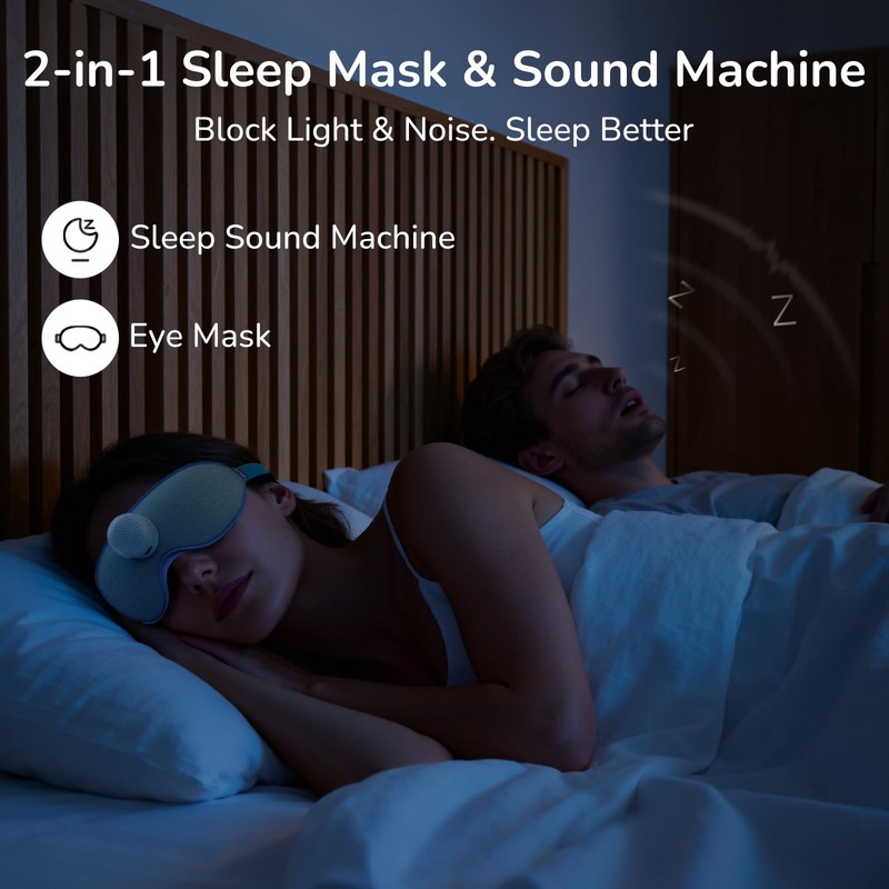 Housbay Sound Machine with Eye Mask for Sleeping, Nap &