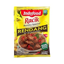 Indofood Rendang - Beef in Chili & Coconut Seasoning, 50 Gram (Pack of 4)