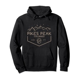 Pikes Peak 14,115 Ft. Colorado Mountains Pullover Hoodie