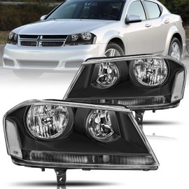 BRYGHT Headlight Assembly Fit for 2008-2014 Dodge Avenger