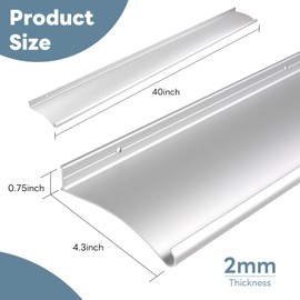 Orechic Heavy-Duty Aluminum Door Rain Drip Guard, 4″ Extra-Wide and Thickened Window Door Rain Deflector, Size 40″ Length, 4″ Wide, 0.8″Height (Silver)