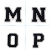 Terry Cloth Letter A-Z | Black, White, Grey | 9.5