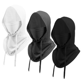 3 Pcs Cooling Balaclava Mask Summer Balaclava Sun UV Protection Hood Breathable Full Head Mask Face Cover for Men Women, 3pcs-black&white&gray, One Size