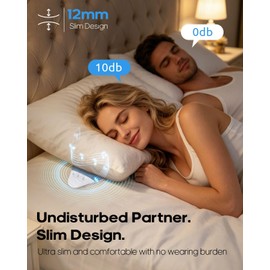 LENRUE Under Pillow Speaker for Sleeping, All New White Noise Bluetooth Pillow Speakers Under Pillow, Auto-Off Timer, Bluetooth 6.0, TF Slot, USB C Powered for Side Sleeper